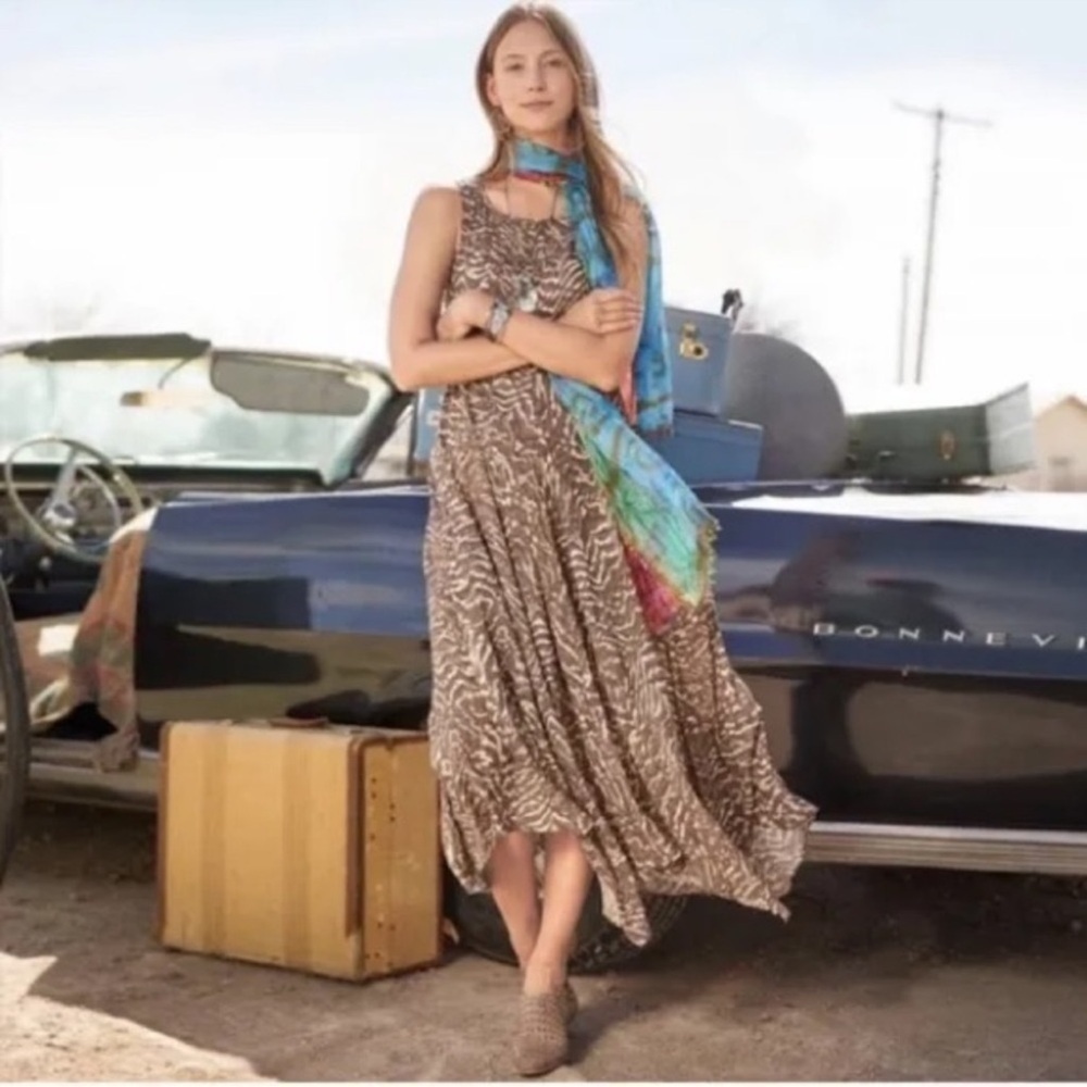 Sundance Animal Print Midi Dress Size 4